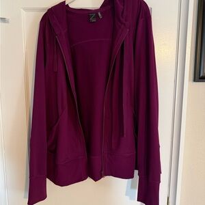 Zella Purple/Pink Full Zip Jacket with Thumb Holes Size 3X